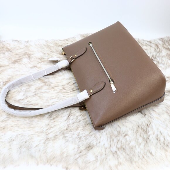 Coach Gallery Tote Bag Leather CV402 Gold/Dark Stone - Picture 8 of 12